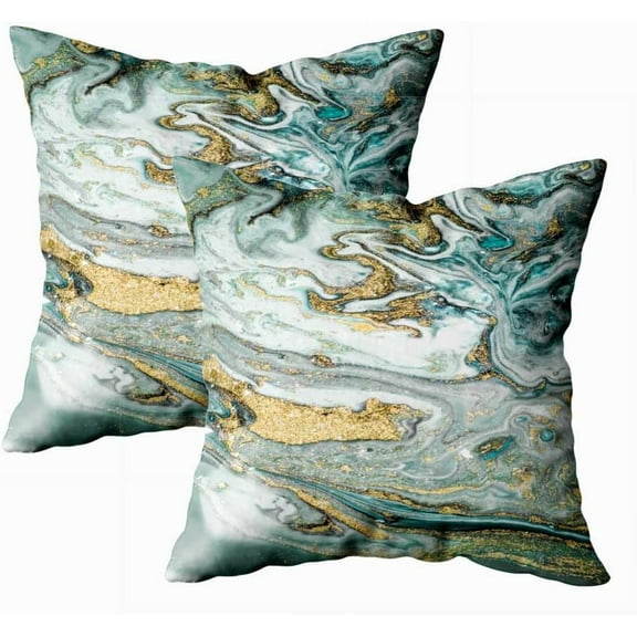 Set of 2 Natural Luxury Style Incorporates The Swirls The Ripples Agate a Luxe Effect Very Throw Pillow Covers 18X18 Inch Decorative Pillow Cases for Couch Bedroom Living Room