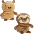 thumbnail image 4 of Aurora - Small Brown Eco Nation - Reversible Eco Pairs 6.5" Capybara and Sloth - Responsibly Made Stuffed Animal, 4 of 4