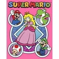 thumbnail image 2 of Girl's Nintendo Super Mario Bros Princess Peach Character Circles Graphic Cropped T-Shirt Light Pink Large, 2 of 3