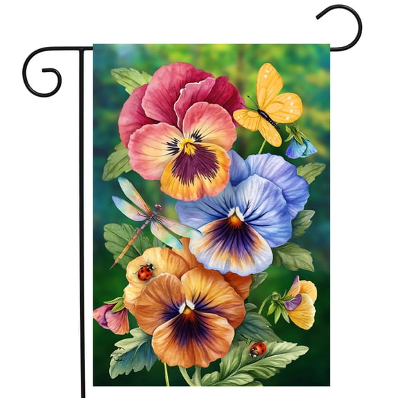 Briarwood Lane Pansy Trio Garden Flag