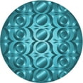 thumbnail image 1 of Ahgly Company Tapis Rond Lavable en Machine Intérieur Transitionnel Vert Sarcelle, 3 Pieds Rond, 1 of 7