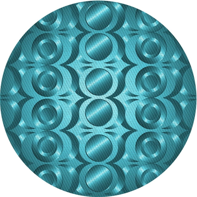 Ahgly Company Tapis d'Intérieur Lavable en Machine Carré Transitionnel Vert Sarcelle, 3 Pieds Carré