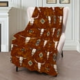 thumbnail image 5 of Cozy Western Vintage Bull Skull Print Flannel Throw Blanket – Rustic Southwestern Style with Turquoise & Brown Accents, 5 of 6