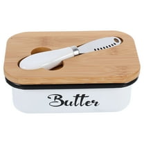 Masteelf Metal Butter Dish Kitchen Butter Tray With Airtight Seal Lid Vintage Butter Storage Container Farmhouse Butter Holder Box Counter Cheese Dish For Home