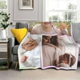 thumbnail image 4 of Custom Blanket with Photo Personalized Picture Text Blanket Customized Sofa Throw Blanket Personalized cobijas Funny Gifts for Valentines,Boyfriend,Dad,Mom,Friends,New Year,Birthday, 4 of 6