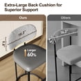thumbnail image 3 of Summit Living Counter Height Bar Stool with Back Set of 2, 24.8" Modern PU Upholstered Bar Chair with Metal Frame, Gray, 3 of 6