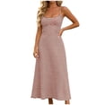 thumbnail image 3 of VBVC Women's Striped Spaghetti Strap Maxi Dress , Ladies' Summer Casual Bodycon Long Dress , Slim Sleeveless Cami Sundress For Women,Brown,S-3XL, 3 of 6