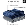 thumbnail image 4 of Cozy Tyme Bisa Weighted Blanket - 15 Pound Dot Velvet Cover 48"x 72" Navy, 4 of 10