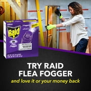 (2 pack) Raid Flea Killer Plus Fogger, Room Treatment Flea Bomb Kills up to 4 Months 15 oz, 3 Piece