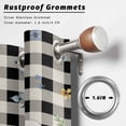 thumbnail image 2 of Outdoor Curtains for Patio Waterproof, Easter Outdoor Privacy Panels Grommet, Spring Rabbits Ears Feet Wildflowers Black Plaid Blackout Outside Curtains for Porch/Cabana 54"x108", 2 Panels, 2 of 8