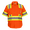 Orange-short sleeve, variant on Premium Class 3 High Visibility Hi Vis Safety Shirt - Full Sleeve - 65%C35%N - 6 oz (X-Large, Bright Orange)