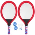 thumbnail image 1 of 1 Pair Children's Tennis Racket Kids Palying Badminton Oval Rackets Game Props for Kindergarten Primary School Outdoor Sports (Red), 1 of 4
