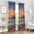 thumbnail image 6 of Sea and Beach Blackout Curtain Panels Drapes Privacy Assured with Light Filtering Curtains for Living room Bedroom Bathroom Window, 6 of 6
