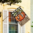thumbnail image 2 of SM-XLHN Fall Pumpkin Welcome House Flag Double Sided, Autumn Thanksgiving Holiday Harvest Buffalo Plaid Yard Outdoor Decoration 28x40 Inch, 2 of 6