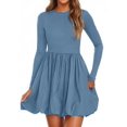 thumbnail image 1 of Vestido PRETTYGARDEN Mini Burbuja de Manga Larga Gris Azul XL, 1 of 8