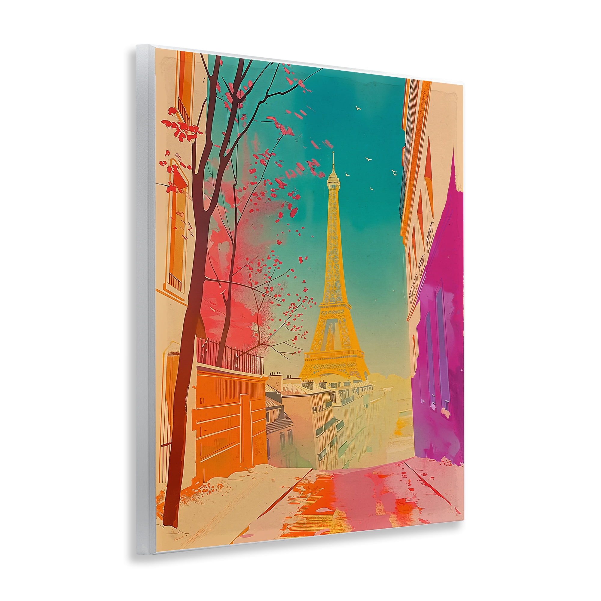 Stupell Industries Abstract French View Town & City Painting Unframed Art Print Wall Art, 11 x 14