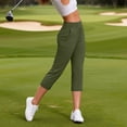 thumbnail image 6 of Purcolt Capri Pants for Women Stretch Tummy Control High Waist Cropped Pants Soft Slim Fit Trousers Pants with Pockets, 6 of 9