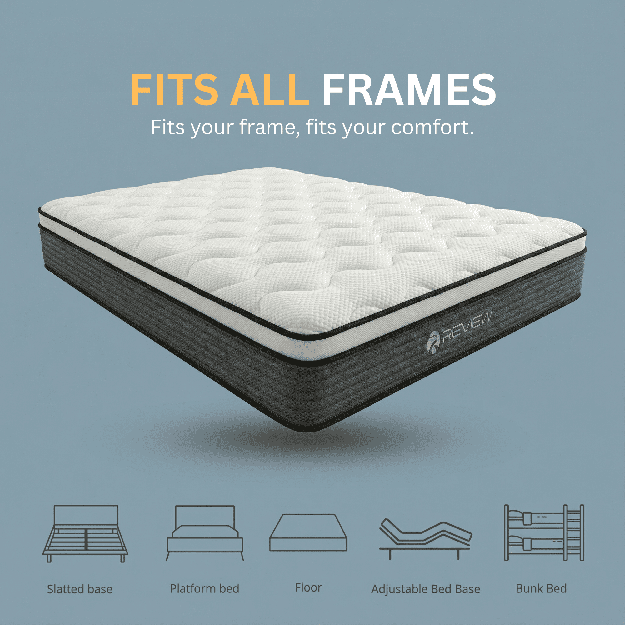 REVIEW Full Mattress, 12 inch Hybrid Memory Foam with Pocket Springs, Medium Firm, Bed in a Box