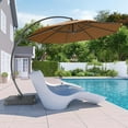 thumbnail image 4 of NIAIZEK 11FT Tan Curved Cantilever Offset Patio Umbrella, with Base, Heavy Duty, 360 Degree Rotation, 4 of 7
