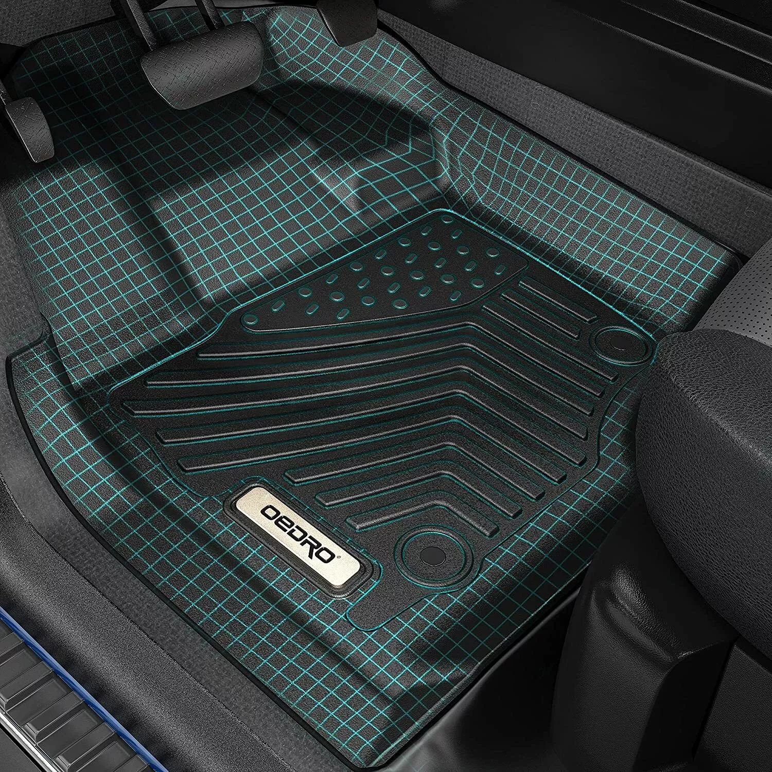 RVNI Floor Mats for 2019-2025 Chevrolet Silverado GMC Sierra 1500 & 2020-2025 2500HD 3500HD Crew Cab Bench Seat TPE All-Weather Protection Floor Liners