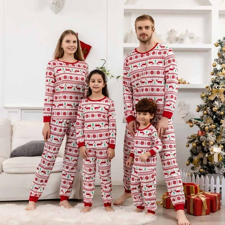 

Verugu Christmas Pajamas for Family Matching Christmas Pajamas Set Classic Xmas Print Pjs Sleepwear Sets Christmas Pajamas Gifts for Kids Adults Funny Holiday Sleepwear Dad M