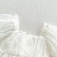thumbnail image 6 of LYMAYTER Baby Girl Tulle Dress Romper Sleeveless Knot Front Pleated Bodysuit Newborn Mesh Princess Outfits 3M-24M, 6 of 8