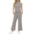 thumbnail image 3 of UVN Outfit Sets for Women Summer Sleeveless Tops And Pants Sweatsuits Casual 2 Piece Tracksuit Lounge Set, 3 of 8