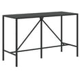 thumbnail image 3 of vidaXL 11 Piece Garden Bar Set Black Poly Rattan& Solid Wood Acacia, 3 of 5