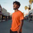 thumbnail image 4 of Dalix Lil Heart Midweight Cotton Short Sleeve Summer Tee Mens in Orange L Large, 4 of 5
