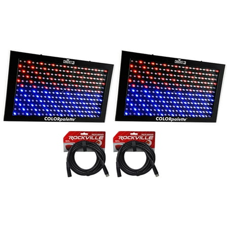2) Chauvet DJ ColorPalette LED Panel Stage Wash Lights+DMX Controls+2 DMX Cables