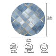 thumbnail image 3 of 15.4" Round Placemat Set of 1 Polyester Fabric Place Mats Non-Slip Dining Kitchen Table Mats for Kitchen Party Decor Blue Plaid Pattern, 3 of 5