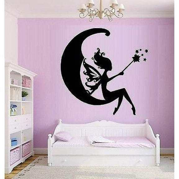 Fairy Moon ~ Wall or Window Decal 21" x 22"