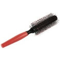 thumbnail image 3 of Black Red Plastic Handle Round Brush Bristles Curly Roll Hair Comb Hairbrush, 3 of 3