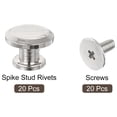 thumbnail image 3 of Unique Bargains Rivets Plats Rivet 20 Pack 10.5x6.5mm Rivets Arrière à Vis, Ton Argent, 3 of 4
