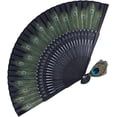 thumbnail image 1 of Abanico plegable chino Apuakthei, abanico plegable con diseño de pavo real, abanico de bambú, abanico de bambú, 1 of 6