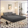 thumbnail image 6 of 78.7" Teddy Fabric 3-in-1 Foldable Sofa Bed with 4 Pillows for Living Room & Guest Room, 6 of 22