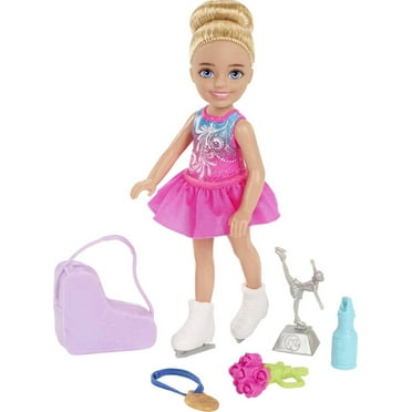 Barbie Chelsea Can Be Ice Skater Small Doll & 6 Accessories, Blonde in Removable Outfit