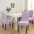 thumbnail image 2 of Dining Chair Covers Leopard Pattern Set of 4 Stylish Animal Print Washable Polyester Stretch Slipcovers Removable Seat Protector for Romantic Home Decor, 2 of 7