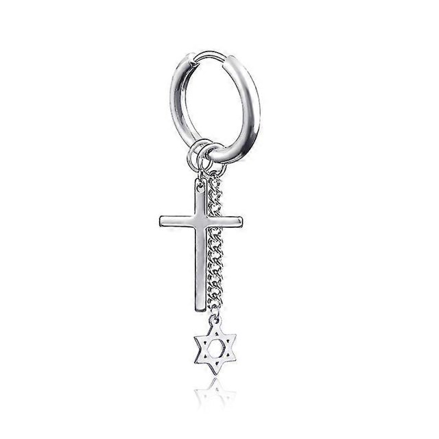 Juego de 2 pendientes coreanos de ADN Kpop con cadena de acero inoxidable y plumas para hombre y mujer, estilo rock grunge, hipster, punk, unisex, 1 unidad, estilo 30, producto 1 unidad, estilo 30