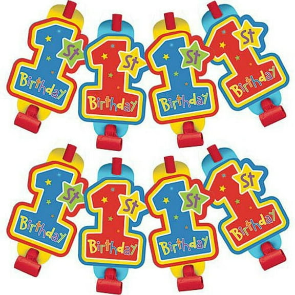 Various 1st Birthday Teddy Bear Blowouts (8ct)