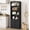 Black, variant on Farmhouse Bookcase with Doors, 11.8" Deep Display Storage Cabinet – 71.4" Tall Engineered Wood L-Shaped Floor-Mounted Bookshelf with 4 Open Shelves & Cabinet, Brown