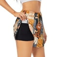 thumbnail image 3 of Lsque Cute Cat Paw Printed Women's Running Shorts with Liner Pockets,Elastic Quick Dry Workout Athletic Gym Yoga Shorts,Womens High Waist Shorts-Large, 3 of 9