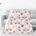 thumbnail image 4 of Cauagu Rabbit And Carrot Pattern Flannel Bed Blankets,Fleece Blanket Comfortable Air Conditioning Blanket for Sofa Bed Travel Couch & Living Room -50"x40", 4 of 8