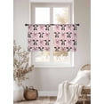thumbnail image 4 of Cute Bow Cow Sheer Curtains 45 Inches Length 2 Panels Set, Window Sheer Curtains for Living Room/Bedroom, Pink Buffalo Plaid Farmhouse Cute Animals Light Filtering Rod Pocket Curtain 52''x45''x2, 4 of 8
