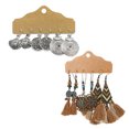 thumbnail image 1 of Pendientes Laklulu con borlas tejidas, pendientes bohemios, pendientes colgantes para mujeres y niñas, 1 of 6
