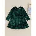 thumbnail image 2 of Wassery Toddler Girls Christmas Princess Dress Clothes 9M 12M 18M 24M 2T 3T 4T Kids Girls Long Sleeve Velvet A-line Dress Fall Christmas Themed Clothing for Baby Girls, 2 of 9