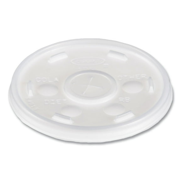 Dart® Plastic Cold Cup Lids, Fits 10 Oz Cups, Translucent, 100 Pack, 10 Packs/carton
