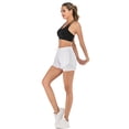 thumbnail image 3 of Women's Running Shorts Double Layer Fitness Workout Athletic Shorts, White, Large, 3 of 7