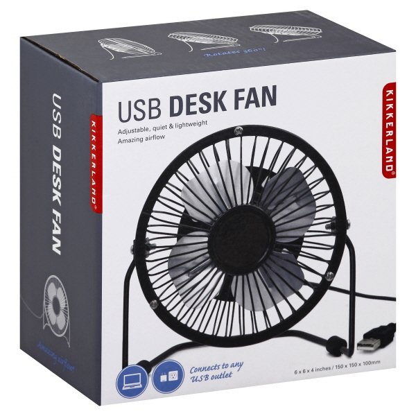 kikkerland black usb desk fan