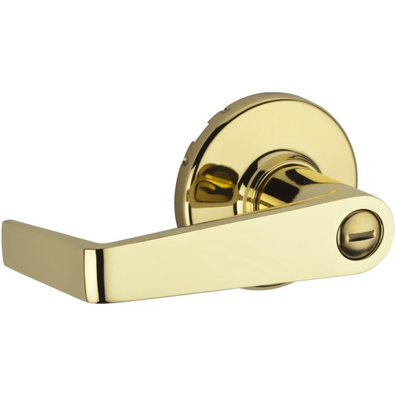 Kwikset 733KNL-3 Kingston Lever Light Commercial Privacy Door Lock with RCAL Latch and RCS Strike Bright Brass Finish